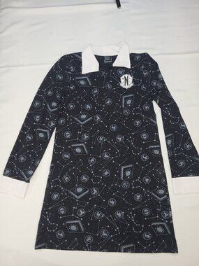 Mad Engine Wednesday Collared Dress Shirt Black Youth XL 14-16